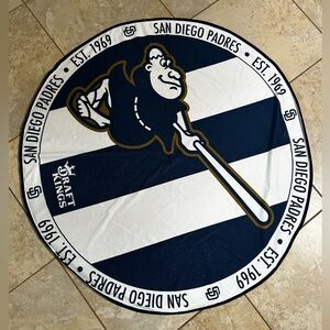 San Diego Padres Draft Kings Game Giveaway 50” Round Beach Towel CLEAN